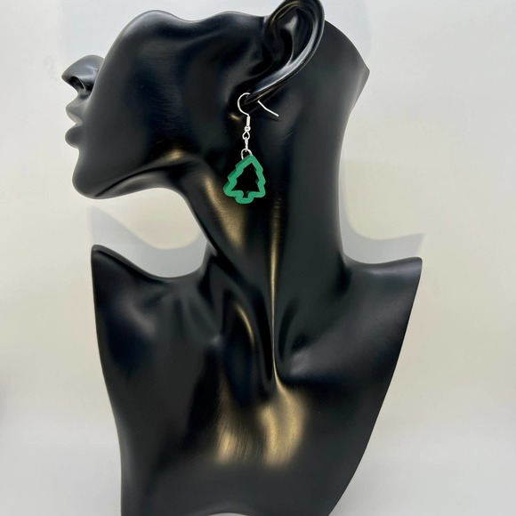 Christmas Tree Earrings - Cookie Cutter Earrings - Dangle Earrings - Picture 8 of 8